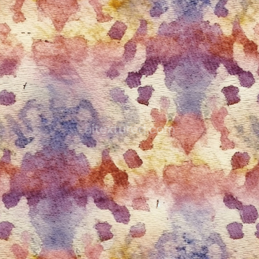 Seamless 3D PBR Watercolor Texture Featuring Soft Blended Pastel Stains on Paper