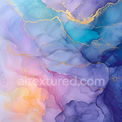seamless Seamless 3D Alcohol Ink PBR Texture Featuring Purple, Blue, and Gold Veined Fluid Art texture 8k free download PBR