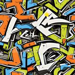 seamless Seamless 3D PBR Texture of Vibrant Urban Graffiti with Bold Geometric Lettering texture 8k free download PBR