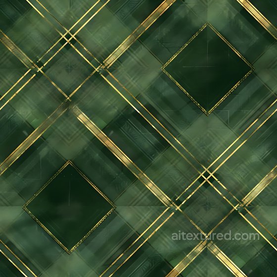 Plaid Texture of Green Metal Tiles with Gold Plaid Pattern Plaid texture preview