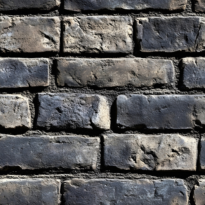 Cracked Brick Wall with Worn Surface and Rough Mortar seamless PBR texture preview