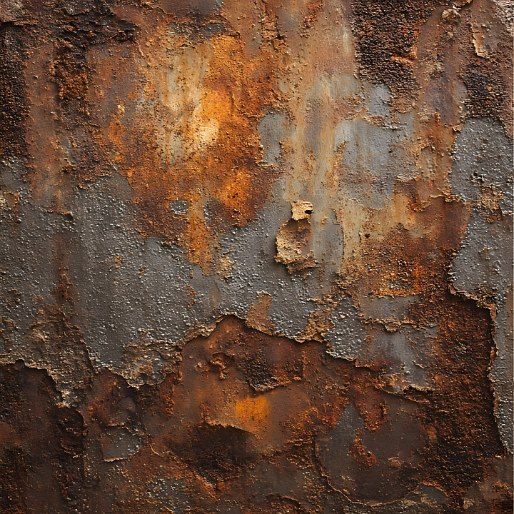 Rusty Metal Featuring Weathered Cracks and Flaking Holes seamless PBR texture preview
