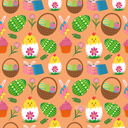 Digital Paper Texture with Easter Eggs, Chicks, and Cupcakes seamless All Christmas Digital paper PBR texture