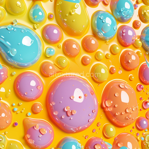 Seamless 3D Inflated Glossy Bubble Surface PBR Texture in Vibrant Colors