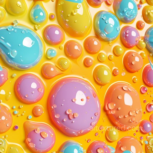 Inflated Glossy Bubble PBR Texture with Vibrant Multicolor Gloss seamless Inflated PBR texture