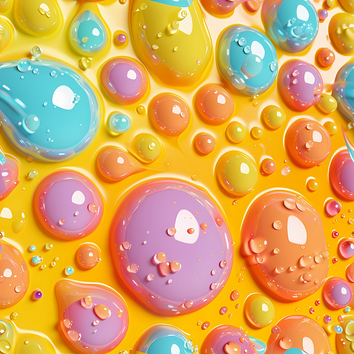 Inflated Glossy Bubble with Vibrant Multicolor Gloss seamless PBR texture preview