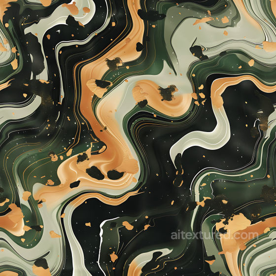 Stylized Woodland Camouflage PBR Texture with Fluid Organic Shapes Color Camouflage texture preview