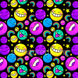 seamless Colorful Seamless Happy Face Pattern 3D PBR Texture for Fun Design texture 8k free download PBR