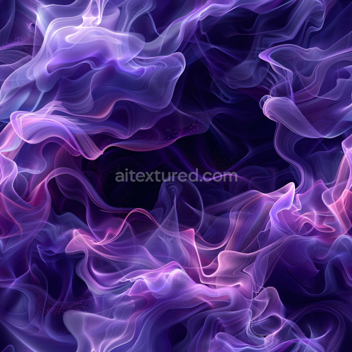 Seamless 3D PBR Texture Featuring Glossy Purple and Pink Wispy Smoke Patterns