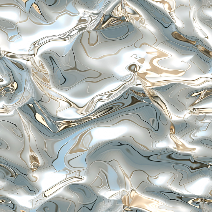 Liquid Metal Water with Reflective Fluid Waves seamless PBR texture preview