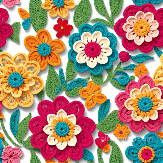 Colorful Embroidered Floral Fabric Seamless Texture with Intricate Stitches Embroidered floral texture preview