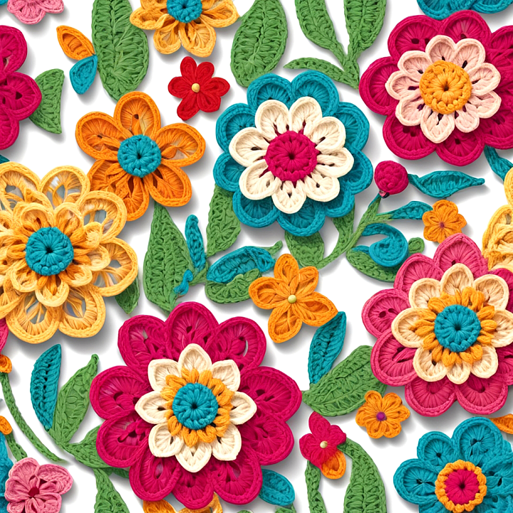 Colorful Embroidered Floral Fabric with Intricate Stitches seamless PBR texture preview