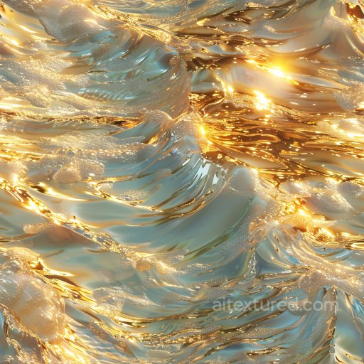 Seamless 3D PBR Texture of Glossy Gold-Reflective Abstract Waves texture preview