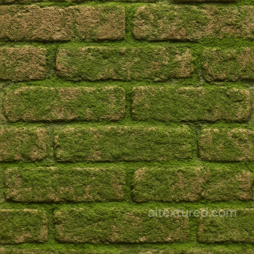 Seamless Mossy Brick 3D Texture PBR 8K Damp Rough Surface Wall seamless Brick PBR texture
