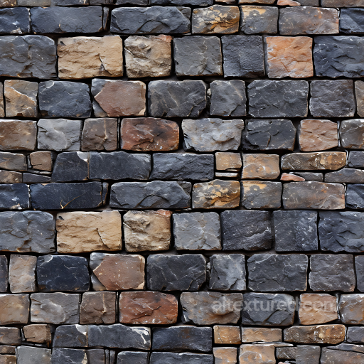 Rustic Stone Wall PBR Texture with Weathered Mixed Colors seamless Stone PBR texture