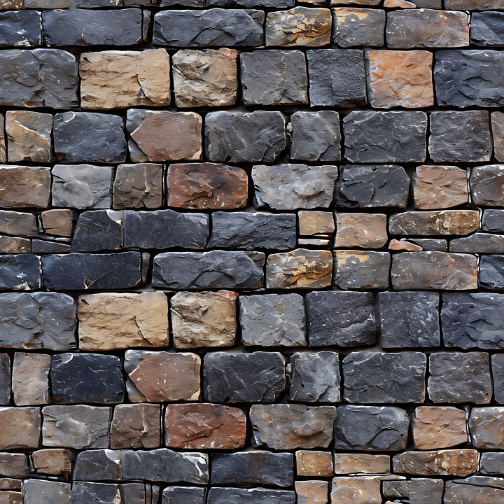 Rustic Stone Wall with Weathered Mixed Colors seamless PBR texture preview