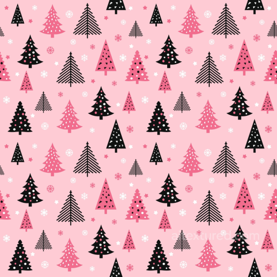 Christmas Pink Fabric Texture Featuring Stylized Tree Motifs Christmas Pink texture preview
