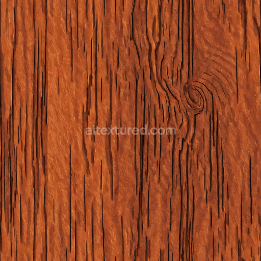 Seamless 3D Rustic Distressed Wood Planks PBR Texture with Deep Grain and Knots