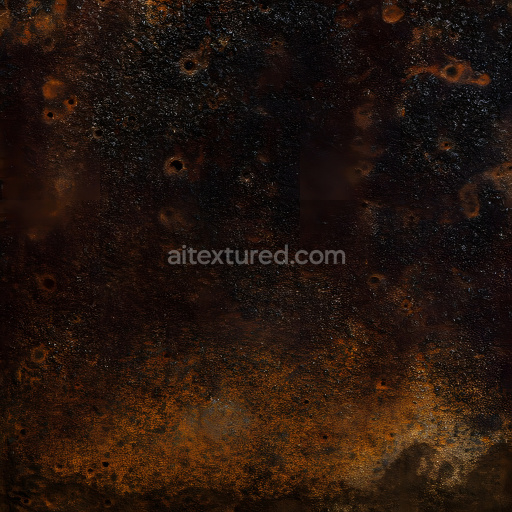Seamless 3D PBR Rusty Metal Texture Featuring Corrosion and Cracked Holes