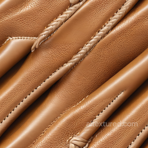 Tan Braided and Textured Leather PBR Texture with Stitched Panels seamless Leather PBR texture