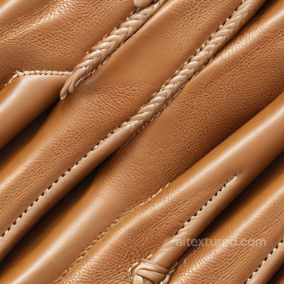 Tan Braided and Textured Leather PBR Texture with Stitched Panels Leather texture preview