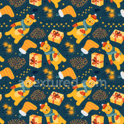 seamless Seamless 3D PBR festive teddy bear, stocking, and gift pattern texture texture 8k free download PBR