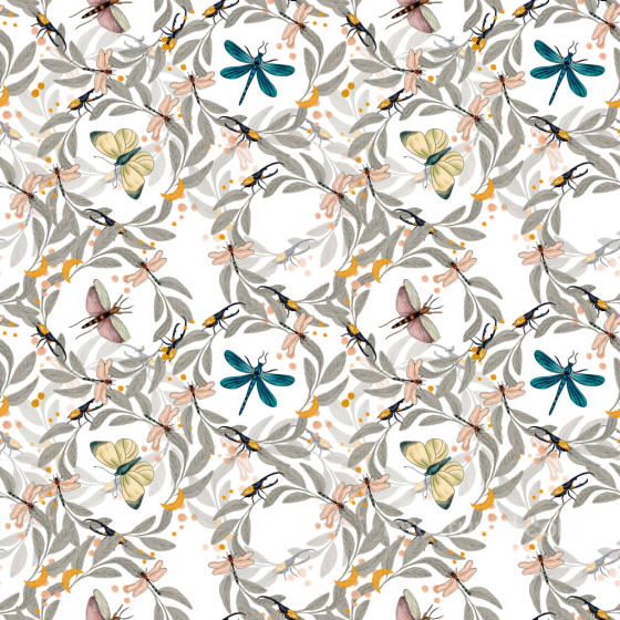 with Watercolor Dragonflies and Botanicals Dragonfly texture preview