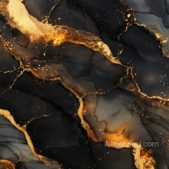 Alcohol Ink PBR Texture Featuring Black Background with Luxurious Gold Veins and Fluid Ma… Alcohol ink texture preview