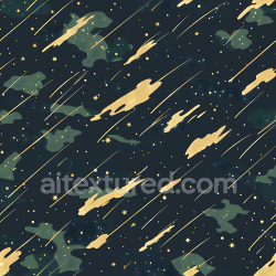 seamless Seamless 3D Futuristic Stellar Camouflage PBR Texture with Cosmic Gold and Dark Green Elements texture 8k free download PBR