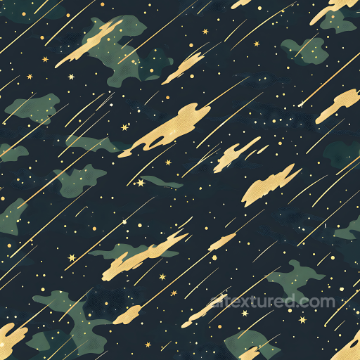 Futuristic Stellar Camouflage PBR Texture with Cosmic Gold and Dark Green Elements seamless Color Camouflage PBR texture