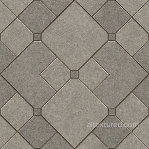 Seamless Stone PBR Texture - Park Pathway Made Large Trapezoidal Gray Stone Tiles seamless Stone PBR texture