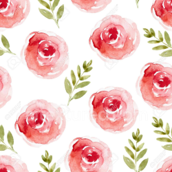 seamless Seamless 3D PBR Pink Flower Watercolor Fabric Texture with Green Leaves texture 8k free download PBR