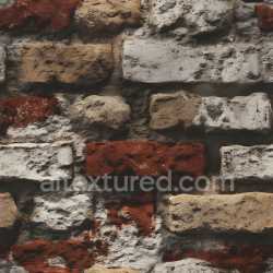 seamless Seamless 3D PBR Texture of Rustic Cracked and Weathered Brick Wall with Mixed Colors texture 8k free download PBR