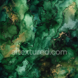seamless Seamless 3D Alcohol Ink PBR Texture with Deep Green and Gold Marbling texture 8k free download PBR
