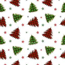 Pattern Bundle - Seamless 3D Pattern PBR Texture Featuring Christmas Plaid Trees and Stars on White texture preview