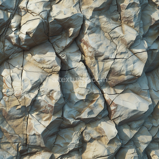 Seamless 3D PBR Weathered Rocky Cliff Wall Texture with Cracks and Erosion