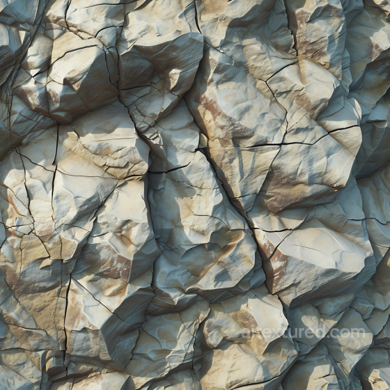 Weathered Rocky Cliff Wall Texture with Cracks and Erosion Stone texture preview
