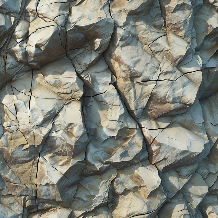Weathered Rocky Cliff Wall with Cracks and Erosion seamless PBR texture preview