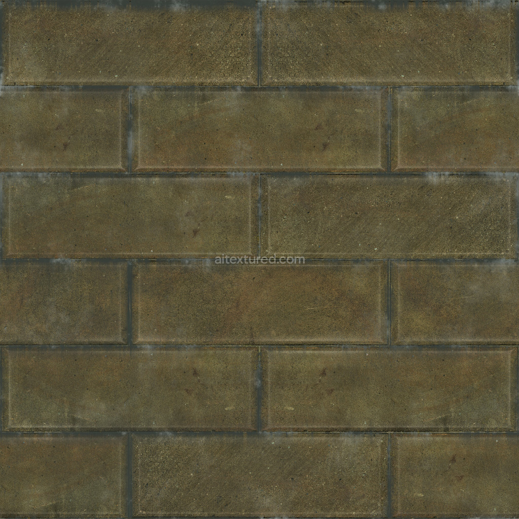 Seamless PBR brick texture with a weathered surface