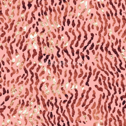 Seamless 3D PBR Texture of Pink Leopard Print Fabric with Gold Highlights