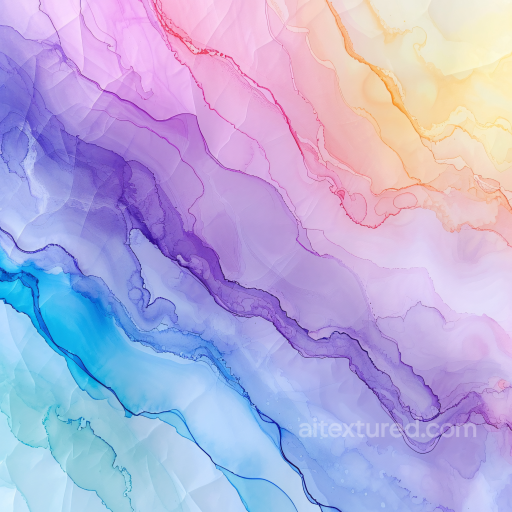 Alcohol Ink PBR Texture with Pastel Fluid Waves and Organic Veins seamless Alcohol ink PBR texture