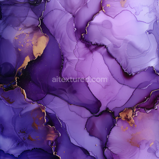 Preview — Seamless 3D Alcohol Ink PBR Texture with Purple Hues and Gold Veined Marbling