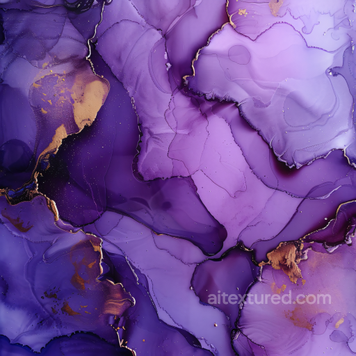 Alcohol Ink PBR Texture with Purple Hues and Gold Veined Marbling texture preview