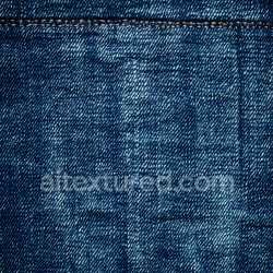 seamless Seamless 3D PBR worn and torn dark blue denim fabric texture with stitching details texture 8k free download PBR