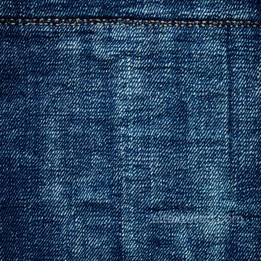 Worn And Torn Dark Blue Denim Fabric Texture With Stitching Details seamless Denim jeans PBR texture