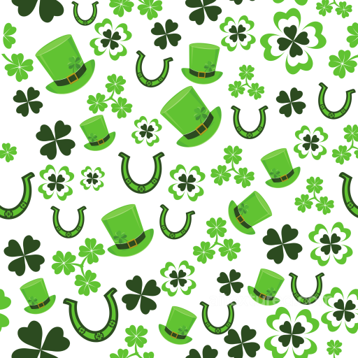 St Patrick-Themed Pattern Texture With Leprechaun Hats And Shamrocks seamless St patrick PBR texture