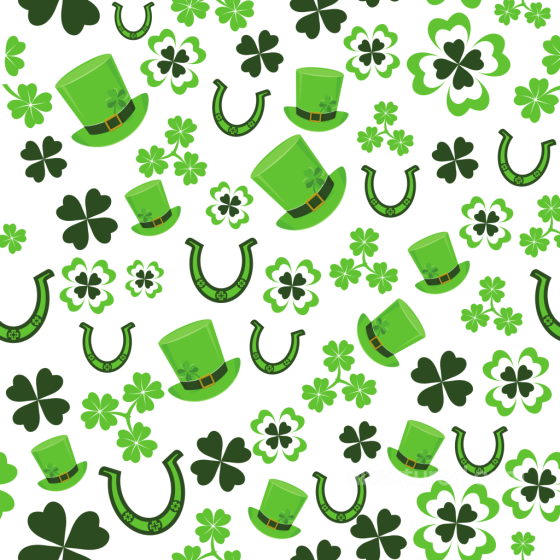 St Patrick-Themed Pattern Texture With Leprechaun Hats And Shamrocks St patrick texture preview