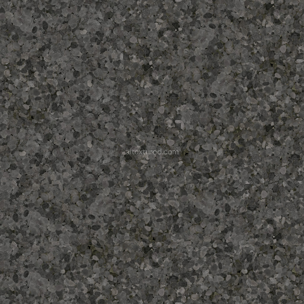 Seamless gravel PBR texture in various shades of gray