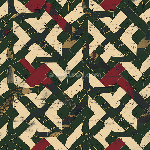 Preview — Seamless 3D Stylized Geometric Camouflage PBR Texture with Bold Earth Tones