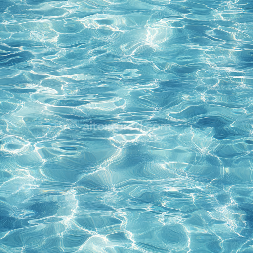 Seamless 3D Clear Pool Water PBR Texture Featuring Subtle Wave Ripples and Bright Light Reflections